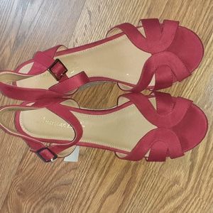 Red Wedge Sandals